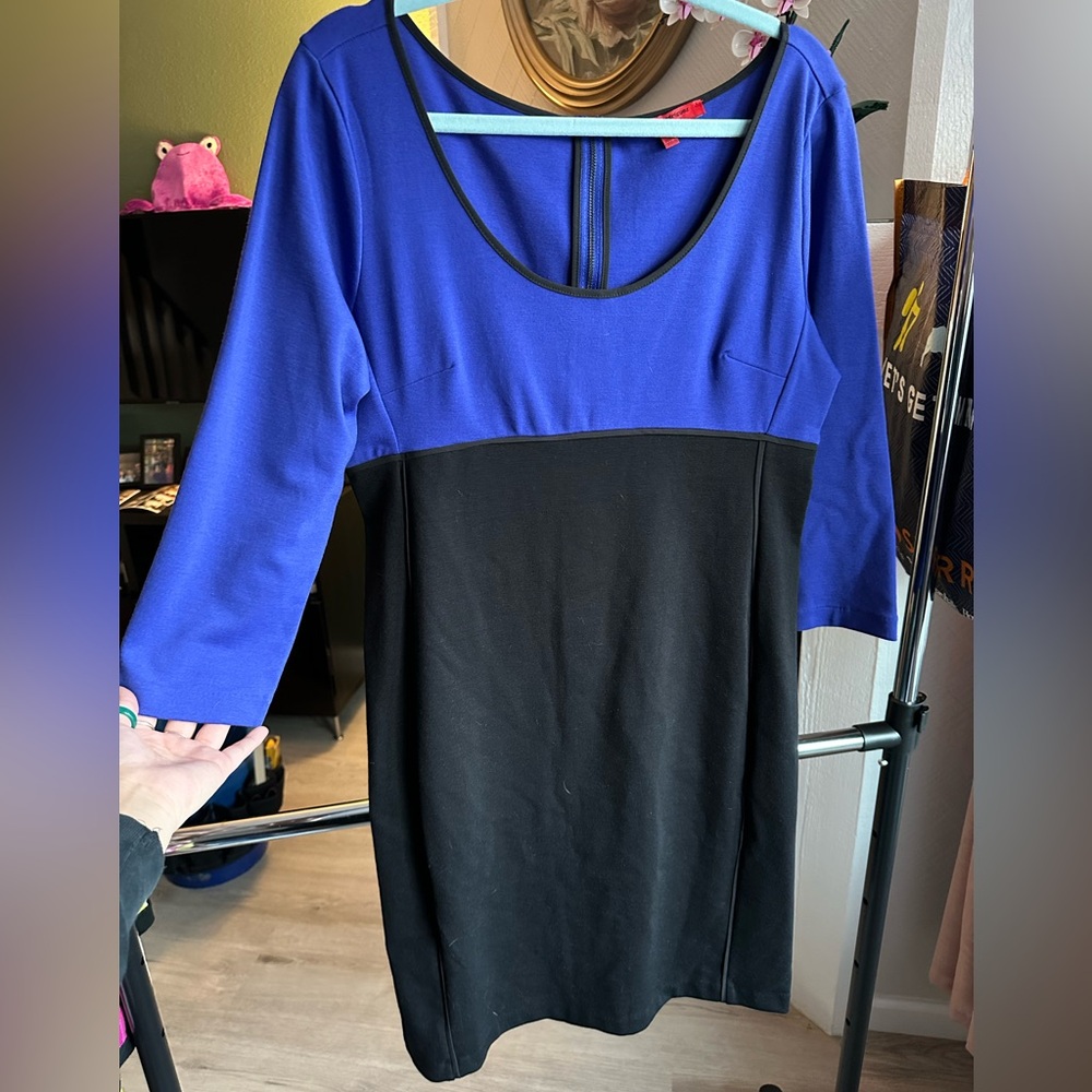 Vintage NARCISO RODRIGUEZ Blue and Black Two Tone Dress Womens US Size L
